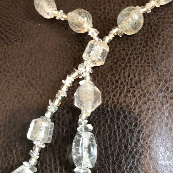 Real Glass Adjustable necklace clear glass - Picture 3 of 10